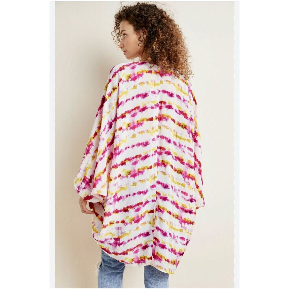 Anthropologie Colorful Tie Dye Kimono Top